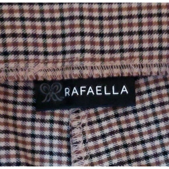 NWT Ladies Rafaella Black/Tan Micro Plaid Straight Hi Rise Dress Pants Size 12 - Picture 4 of 8
